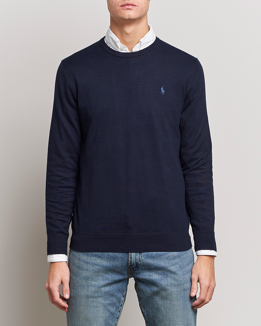 Homme | Pulls Et Tricots | Polo Ralph Lauren | Pima Cotton Crew Neck Pullover Hunter Navy