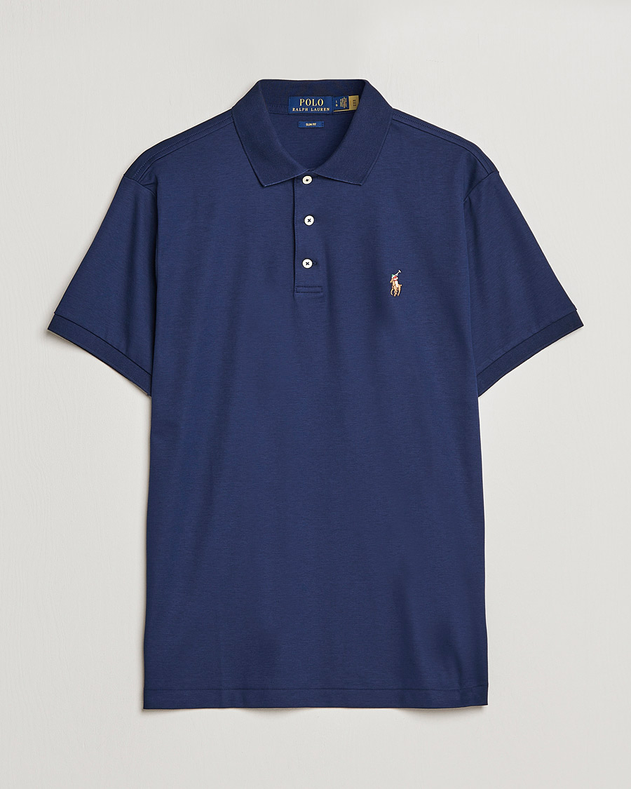 Homme | Polos | Polo Ralph Lauren | Slim Fit Pima Cotton Polo Refined Navy