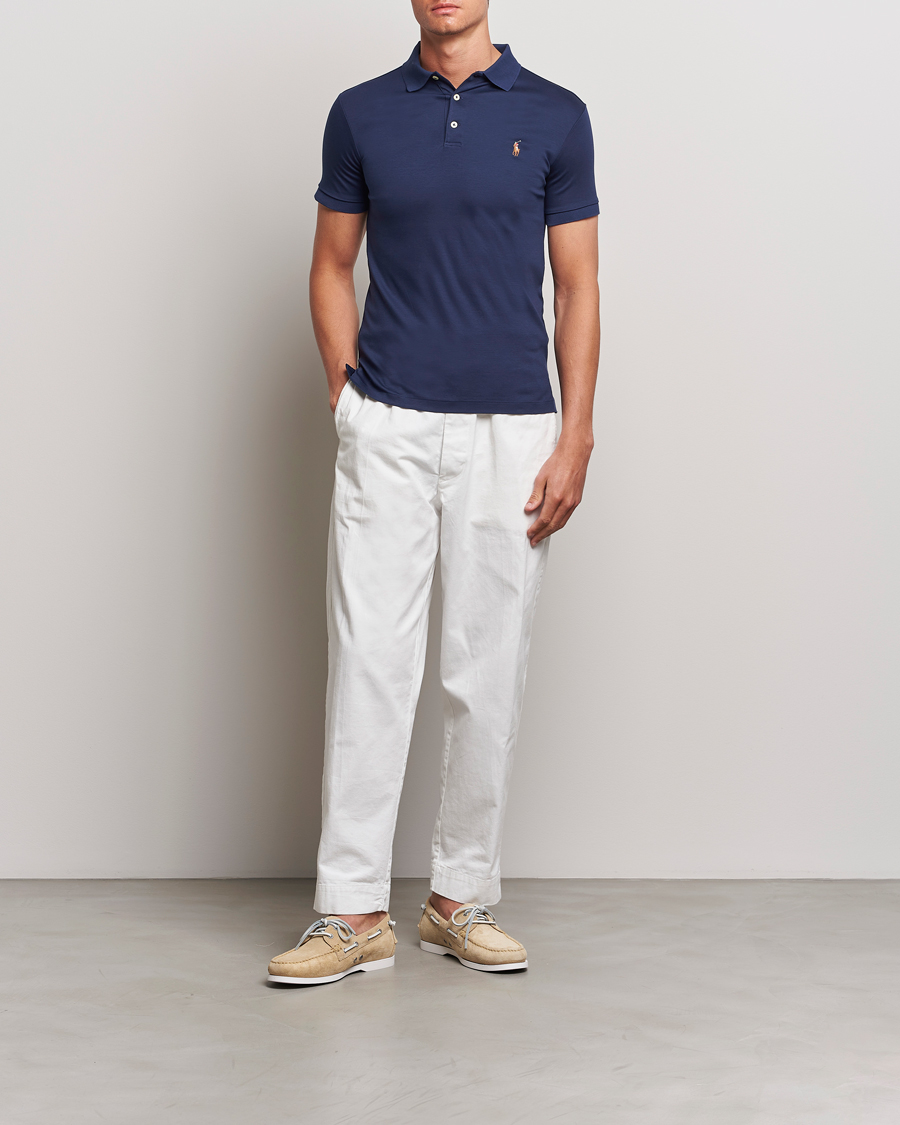 Homme | Polos | Polo Ralph Lauren | Slim Fit Pima Cotton Polo Refined Navy