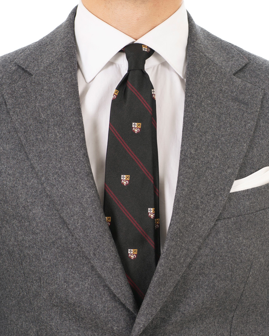 Homme | Polo Ralph Lauren Silk Diagonal Crest 8 cm Tie Black/Red | Polo Ralph Lauren | Silk Diagonal Crest 8 cm Tie Black/Red