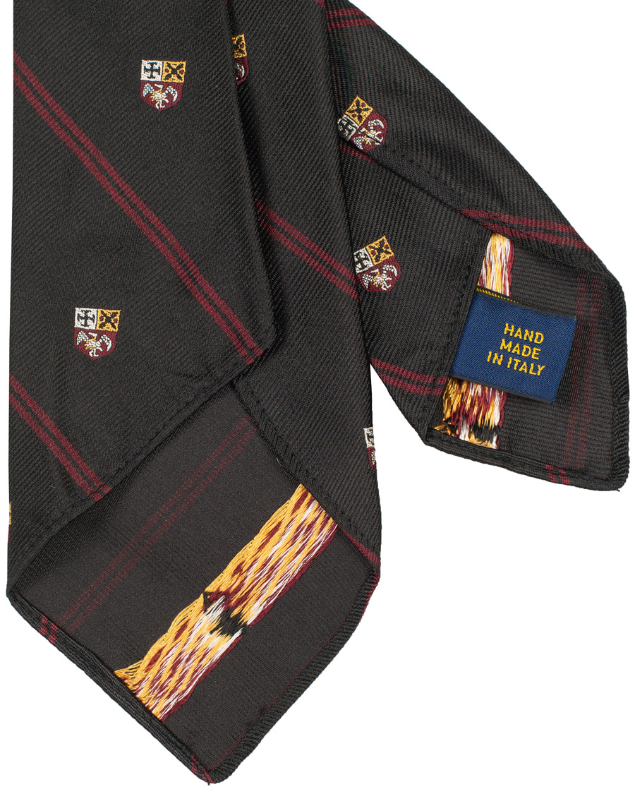 Homme | Polo Ralph Lauren Silk Diagonal Crest 8 cm Tie Black/Red | Polo Ralph Lauren | Silk Diagonal Crest 8 cm Tie Black/Red