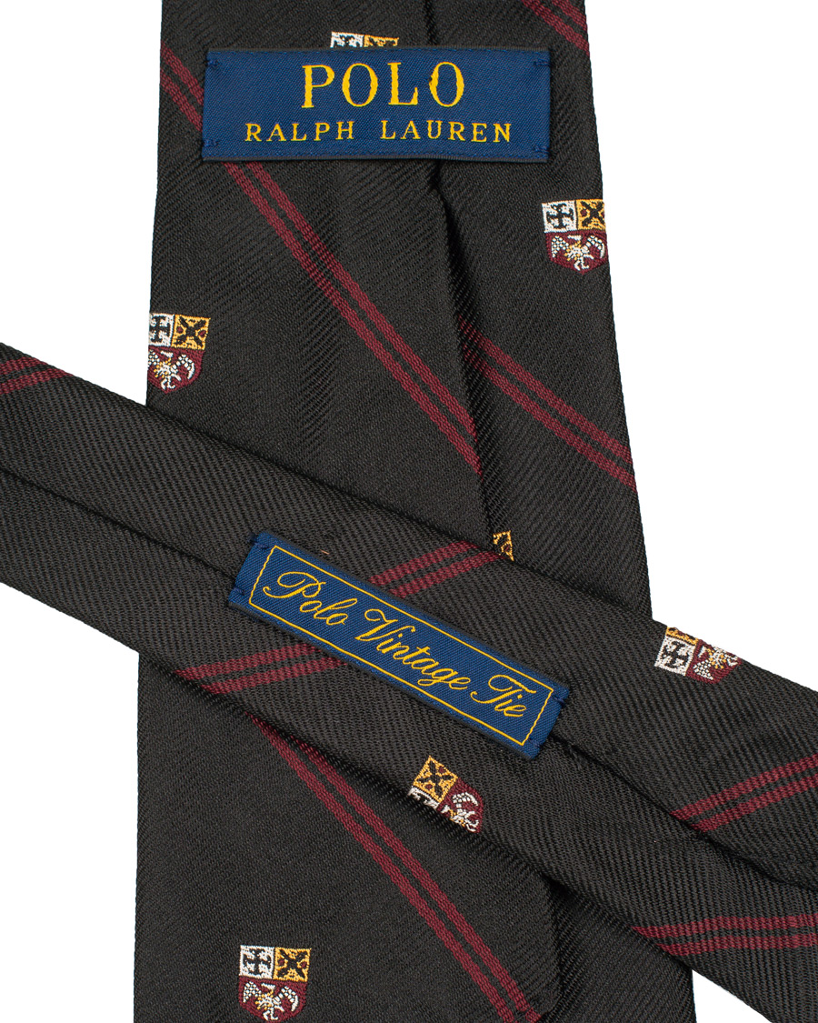Homme | Polo Ralph Lauren Silk Diagonal Crest 8 cm Tie Black/Red | Polo Ralph Lauren | Silk Diagonal Crest 8 cm Tie Black/Red