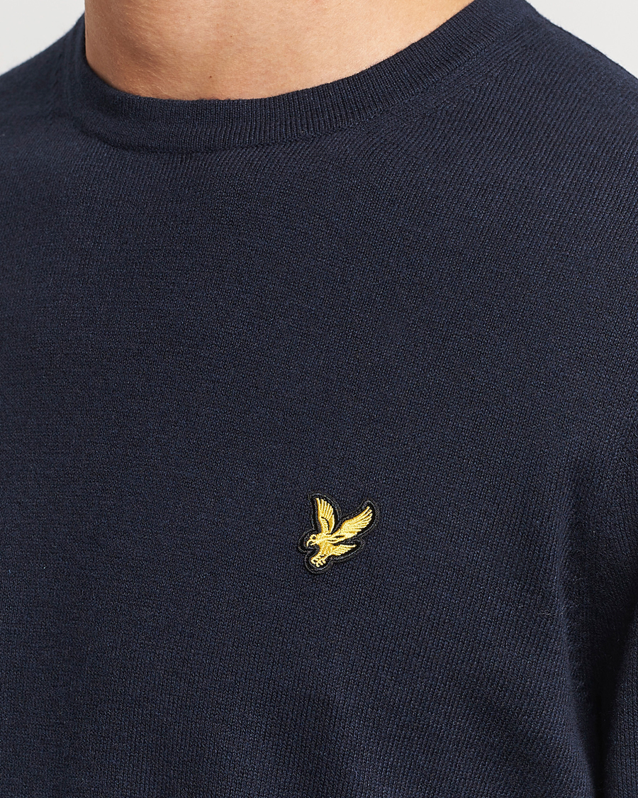 Heren | Truien | Lyle & Scott | Cotton/Merino Crew Neck Jumper Dark Navy