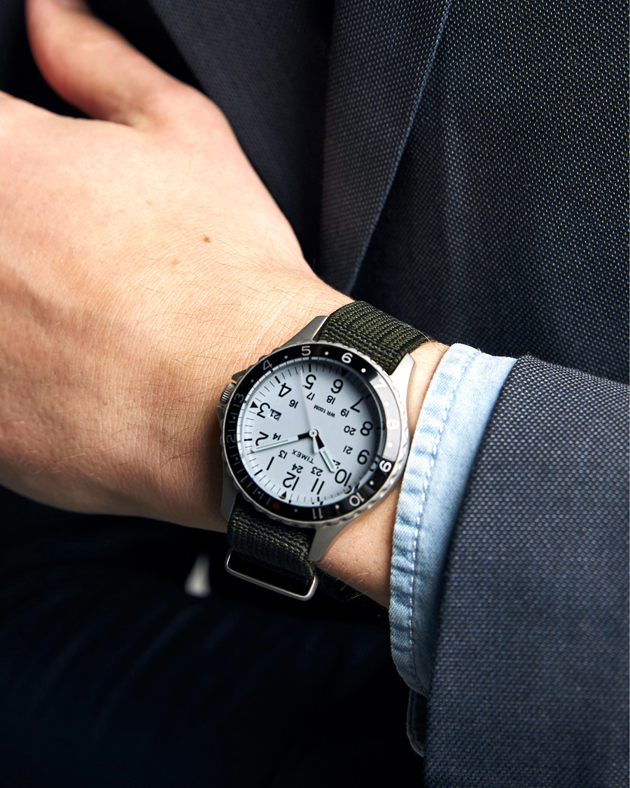 Homme | Timex Navi Ocean Blasted Steel/Pearl White Dial | Timex | Navi Ocean Blasted Steel/Pearl White Dial
