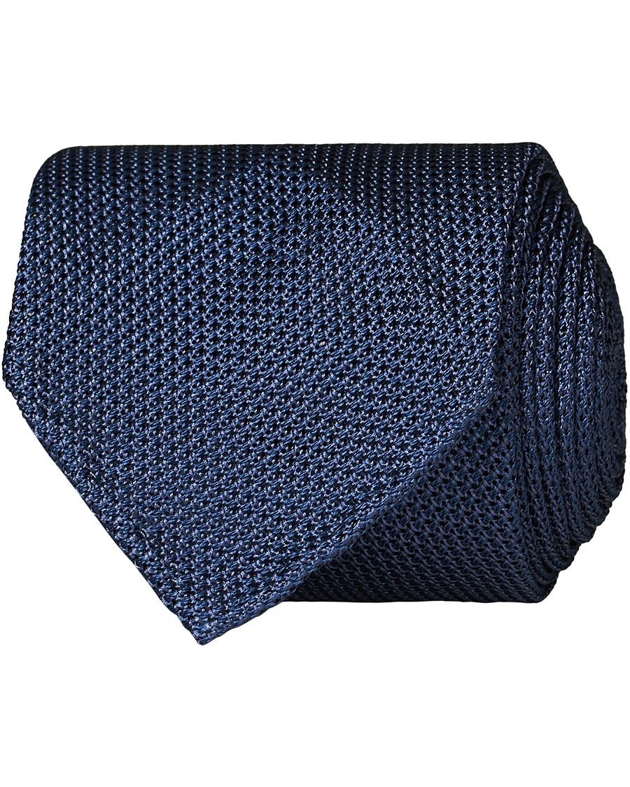 Homme | Drake's Silk Grenadine Handrolled 8 cm Tie Petrol Blue | Drake's | Silk Grenadine Handrolled 8 cm Tie Petrol Blue