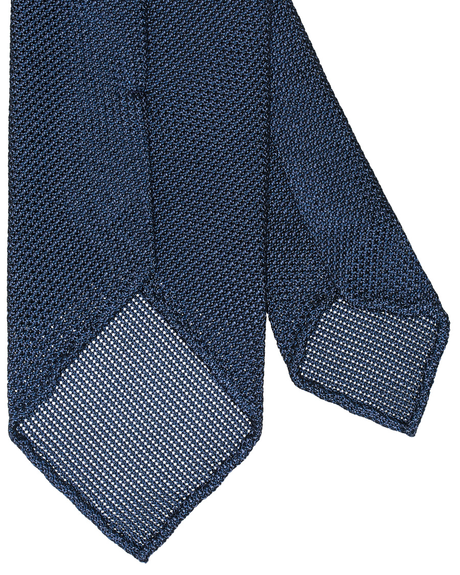 Homme | Drake's Silk Grenadine Handrolled 8 cm Tie Petrol Blue | Drake's | Silk Grenadine Handrolled 8 cm Tie Petrol Blue