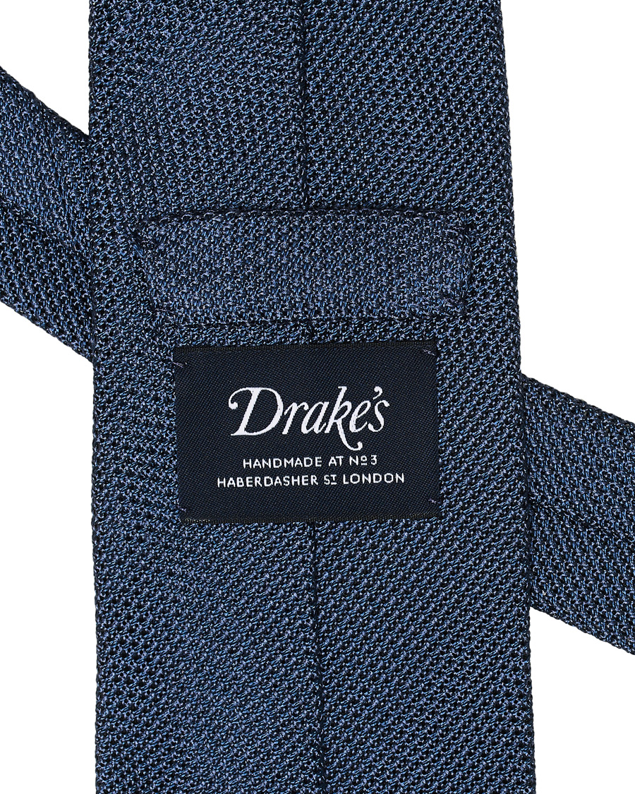 Homme | Drake's Silk Grenadine Handrolled 8 cm Tie Petrol Blue | Drake's | Silk Grenadine Handrolled 8 cm Tie Petrol Blue