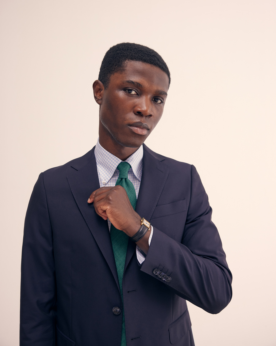 Homme | Cravates | Drake's | Silk Tussah Handrolled Tie Green