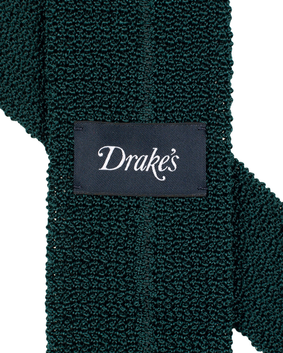 Homme | Drake's Knitted Silk 6.5 cm Tie Green | Drake's | Knitted Silk 6.5 cm Tie Green