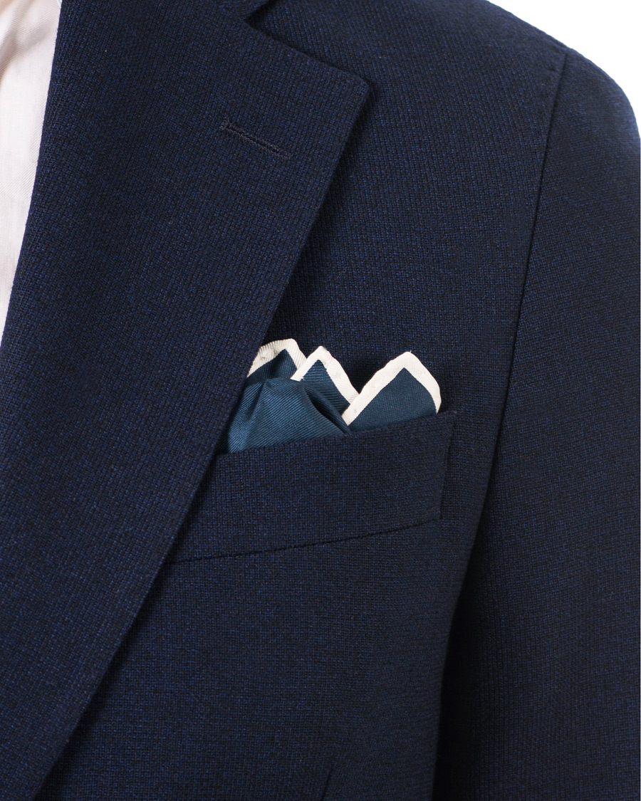 Homme | Drake's Silk Twill Pocket Square Navy | Drake's | Silk Twill Pocket Square Navy