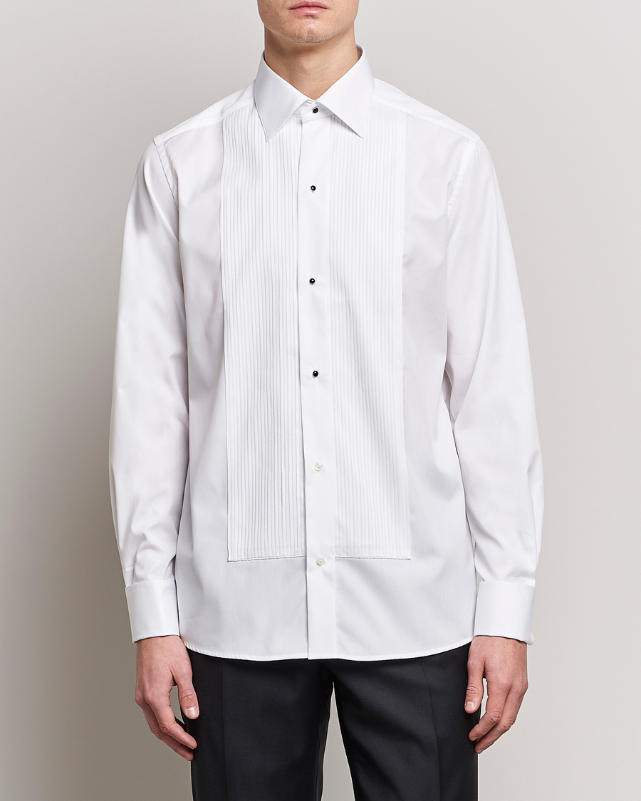Homme | Chemises | Eton | Custom Fit Tuxedo Shirt Black Ribbon White