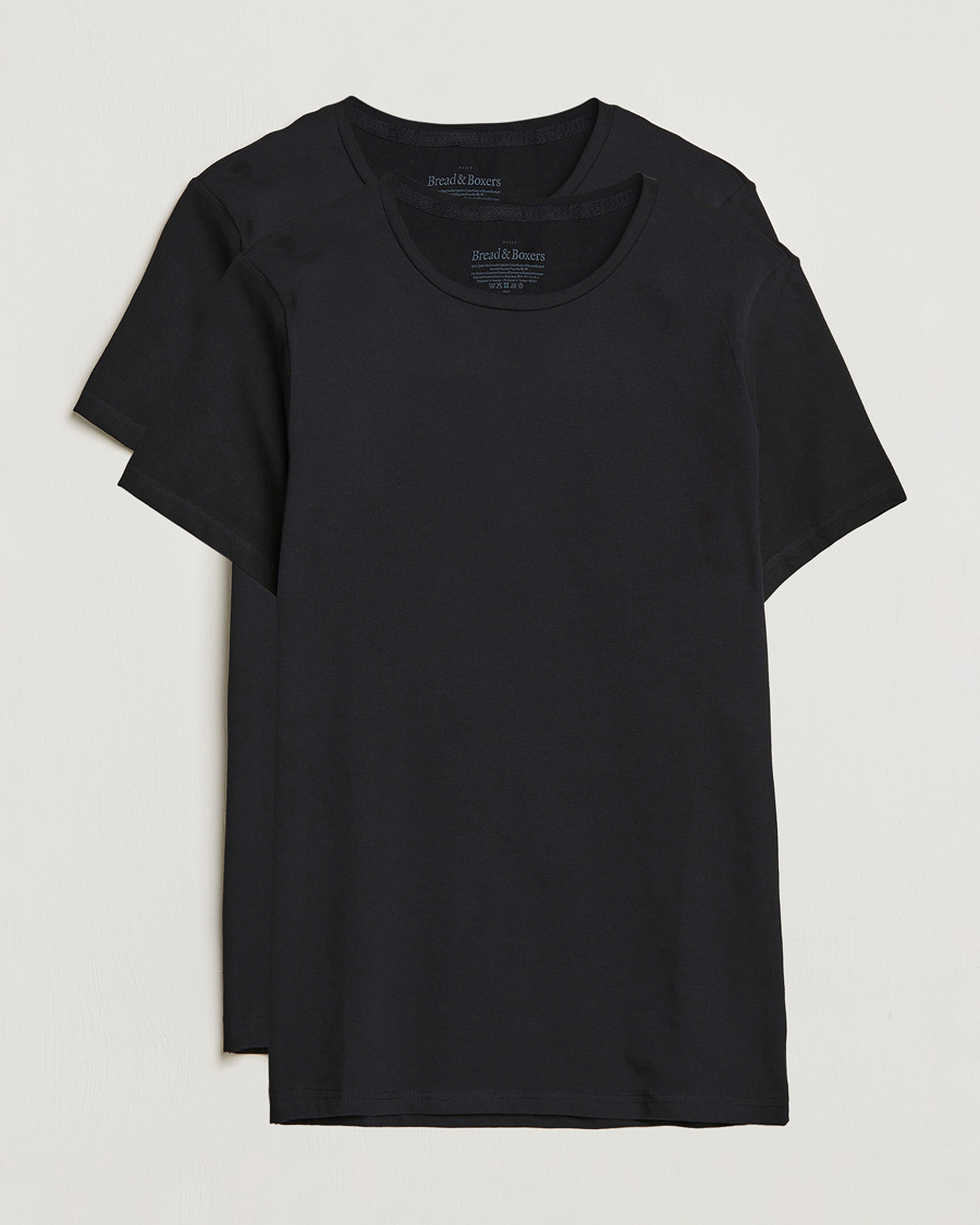 Homme | T-shirts | Bread & Boxers | 2-Pack Crew Neck Tee Black