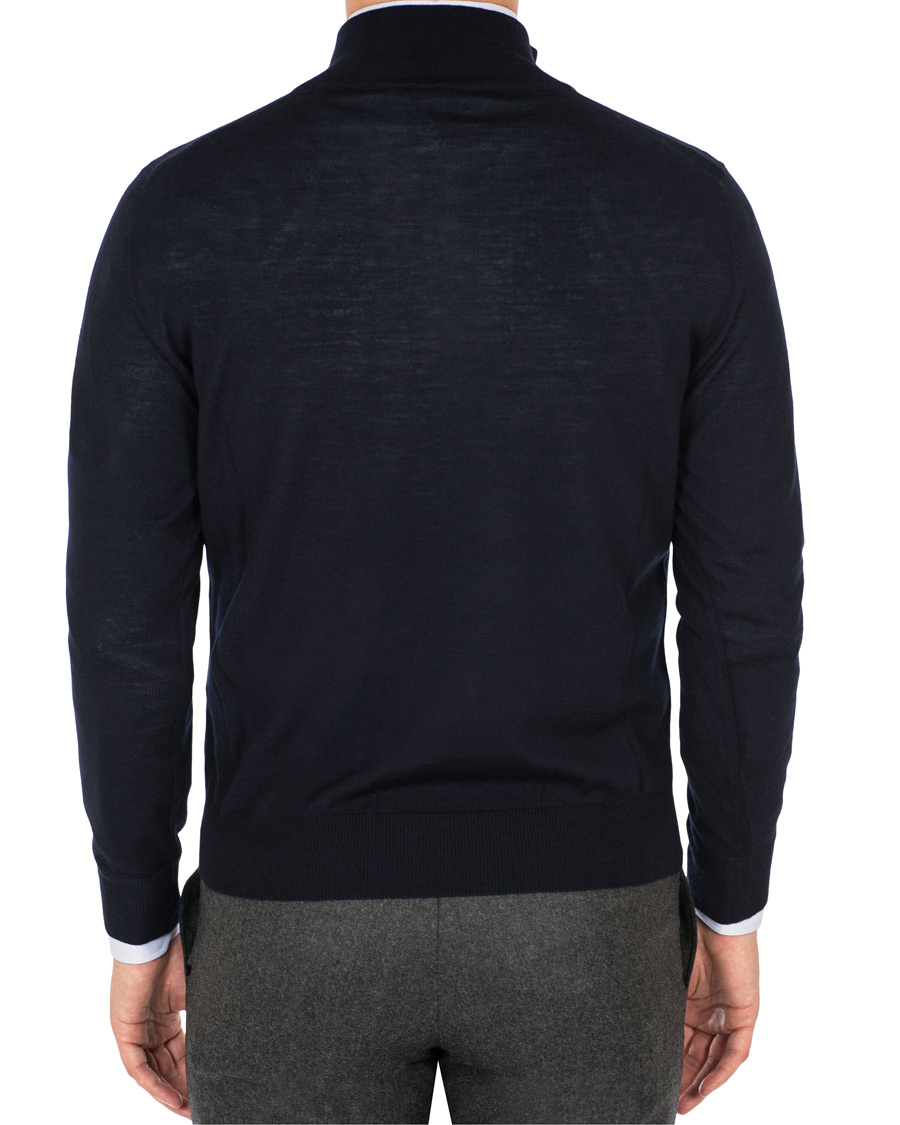 Homme | Pulls Et Tricots | Canali | Merino Wool Half Zip Sweater Navy