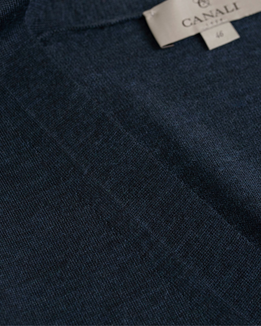 Homme | Pulls Et Tricots | Canali | Merino Wool Gilet Dark Blue