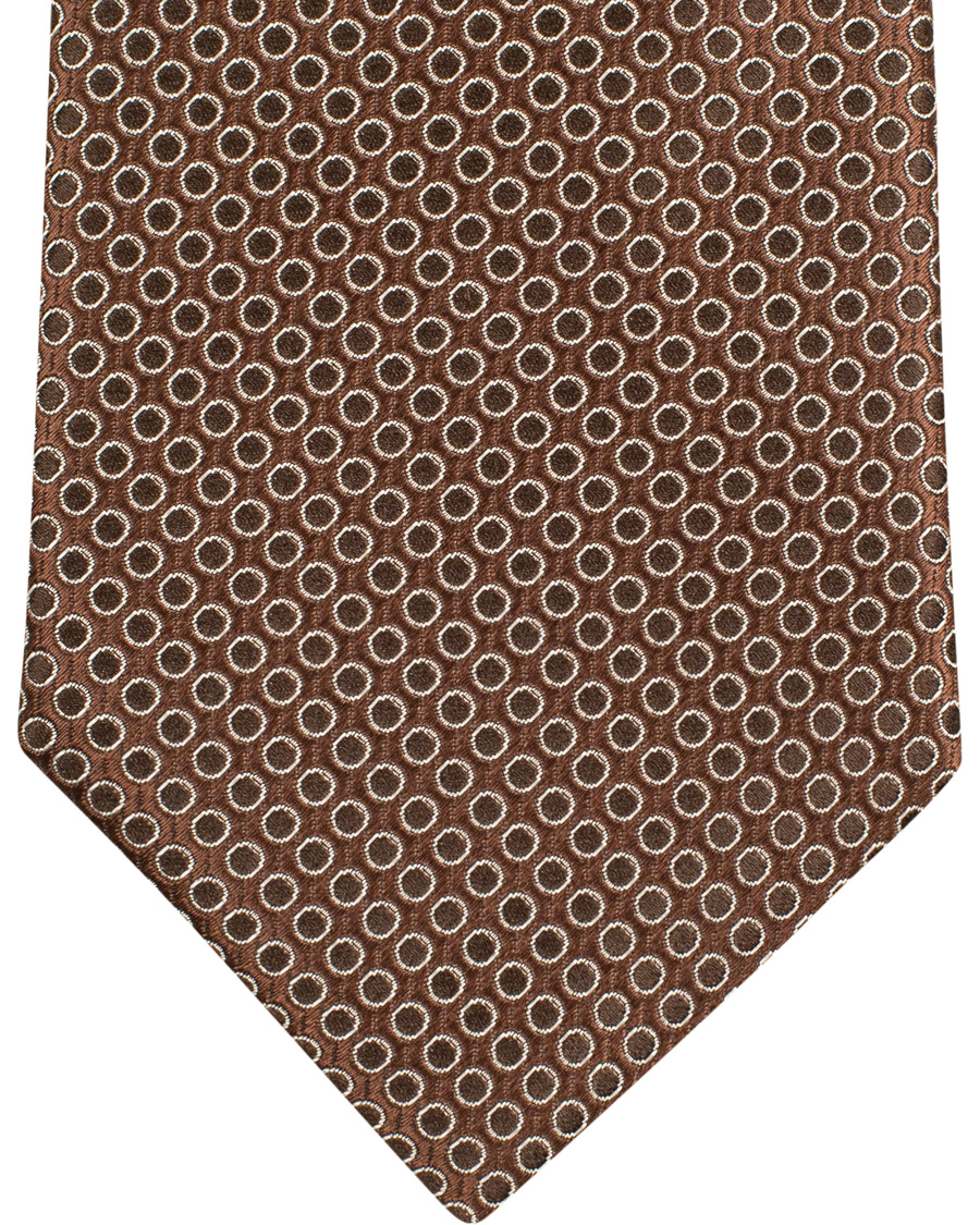 Homme | Canali Silk Micro Dot 8cm Tie Brown | Canali | Silk Micro Dot 8cm Tie Brown