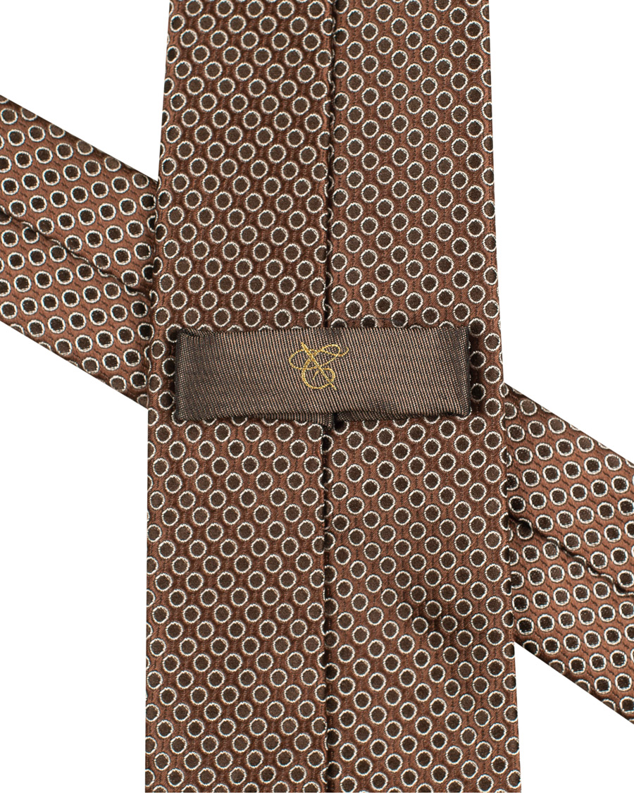 Homme | Canali Silk Micro Dot 8cm Tie Brown | Canali | Silk Micro Dot 8cm Tie Brown