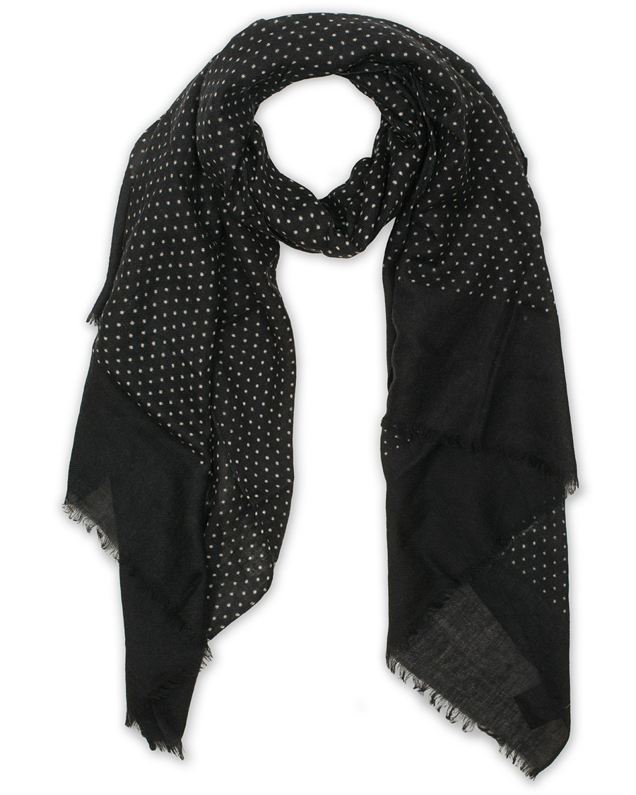 Homme | Amanda Christensen Wool Printed Dot Scarf Black | Amanda Christensen | Wool Printed Dot Scarf Black