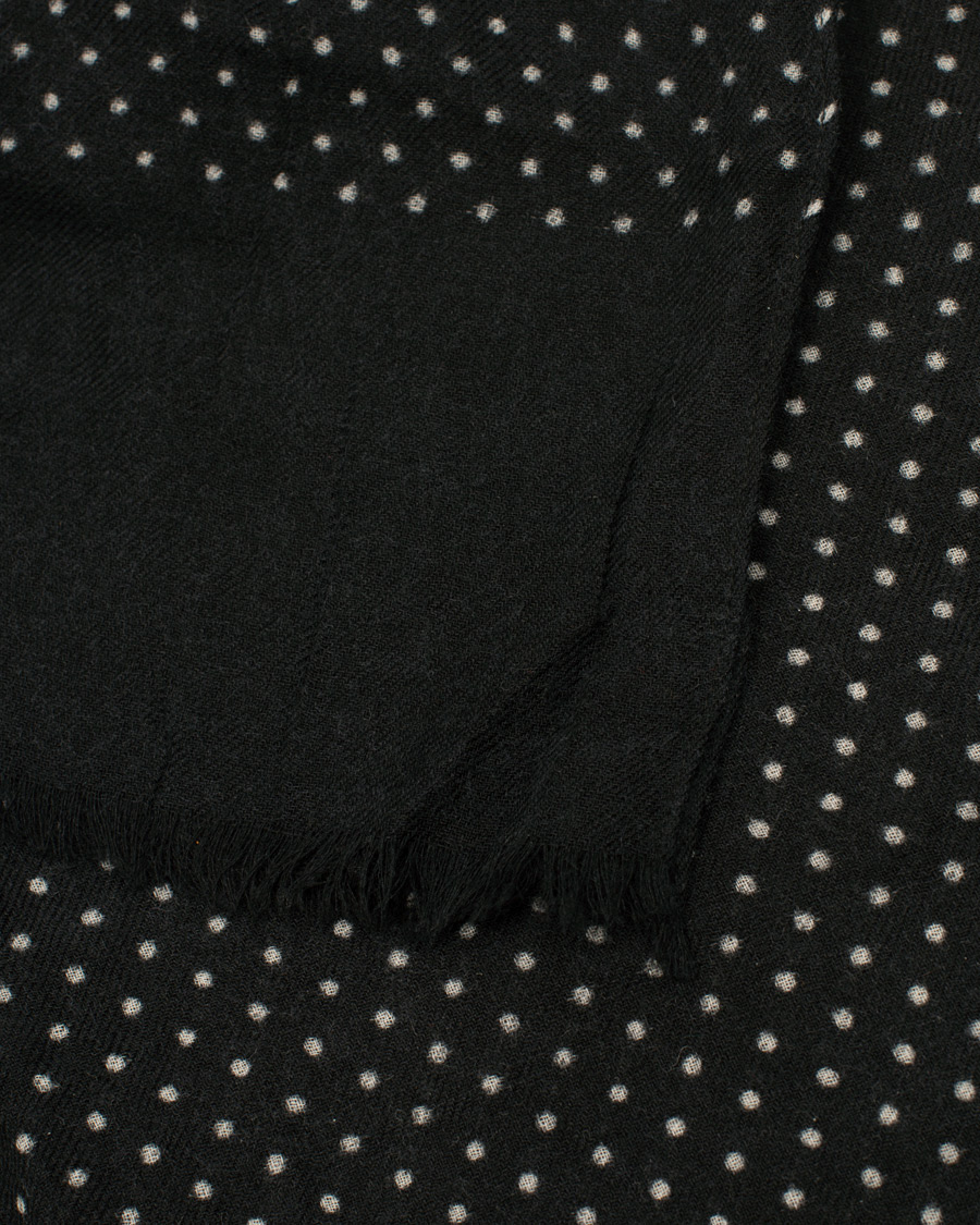 Homme | Amanda Christensen Wool Printed Dot Scarf Black | Amanda Christensen | Wool Printed Dot Scarf Black