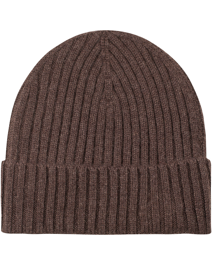Homme | Amanda Christensen Rib Knitted Cashmere Cap Brown | Amanda Christensen | Rib Knitted Cashmere Cap Brown