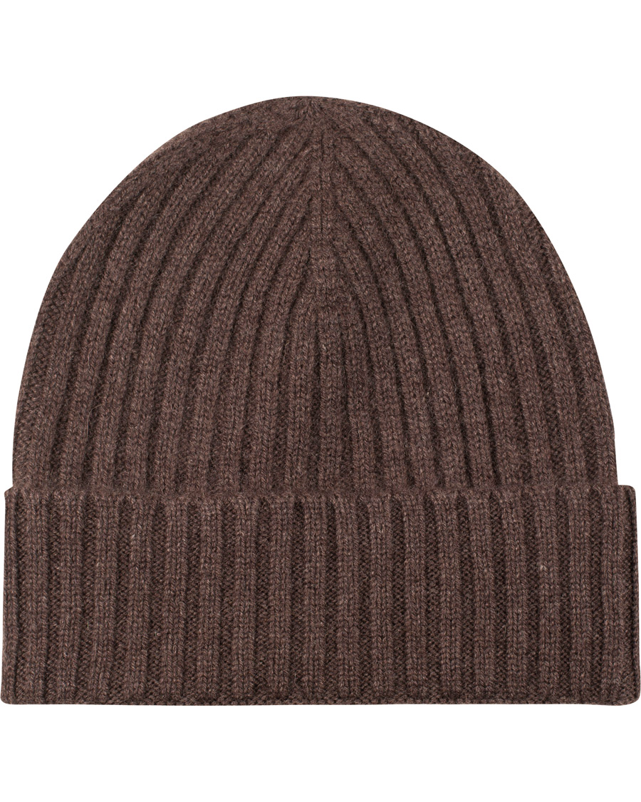 Homme | Amanda Christensen Rib Knitted Cashmere Cap Brown | Amanda Christensen | Rib Knitted Cashmere Cap Brown