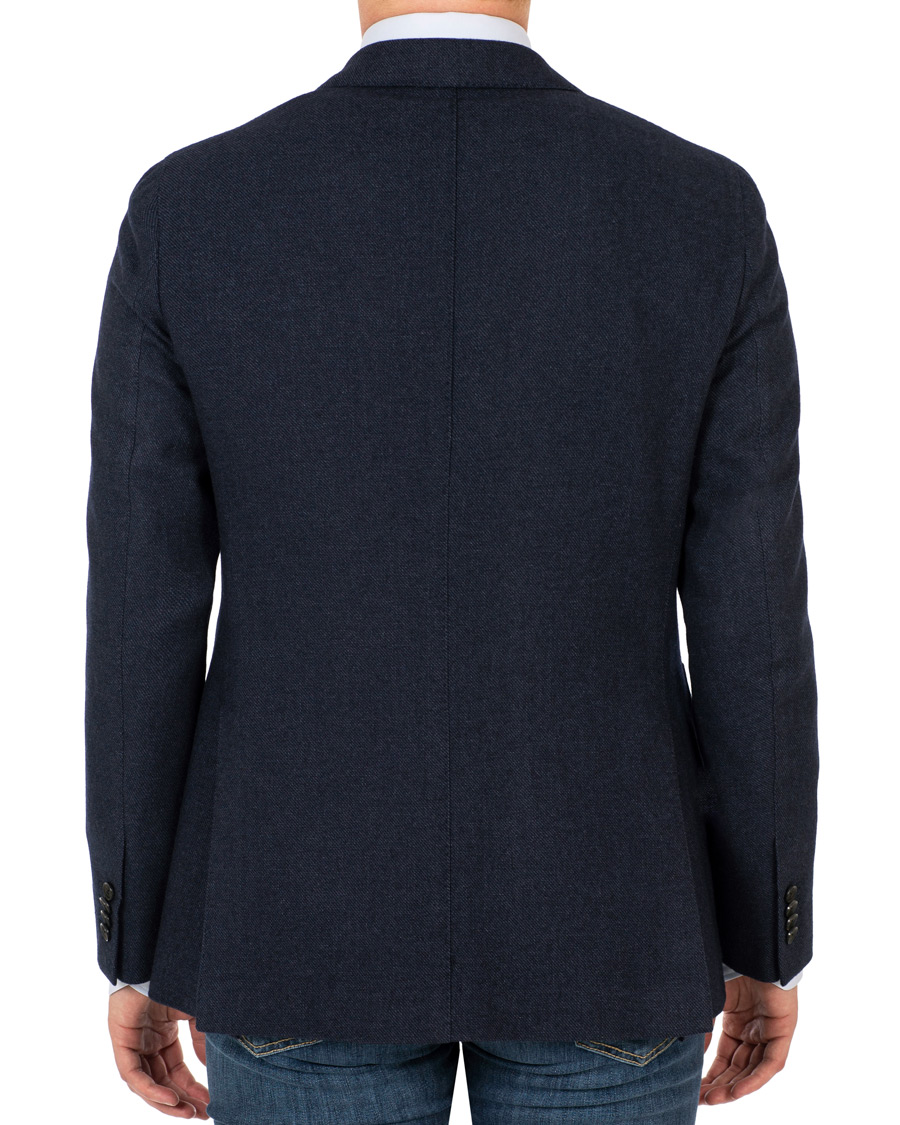 Heren | Blazers | Caruso | Aida Microstructure Melange Wool Blazer Dark Blue