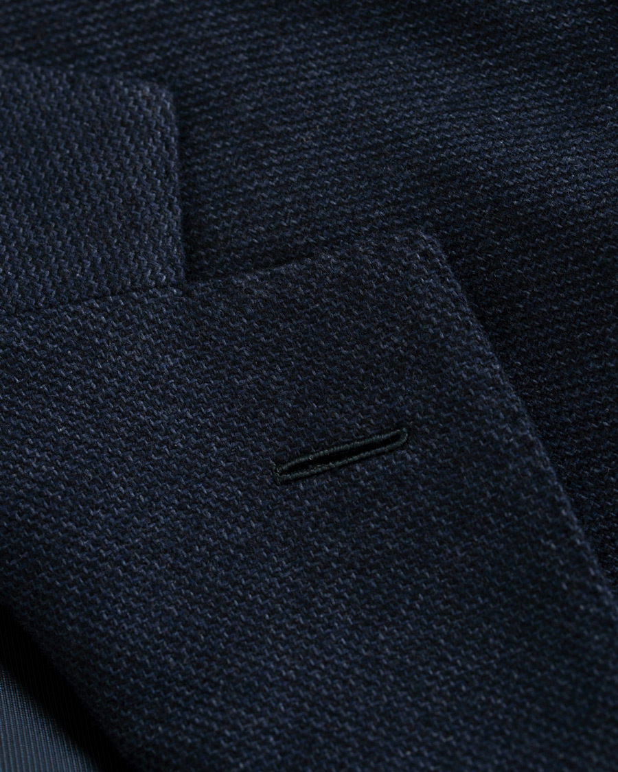 Heren | Blazers | Caruso | Aida Microstructure Melange Wool Blazer Dark Blue