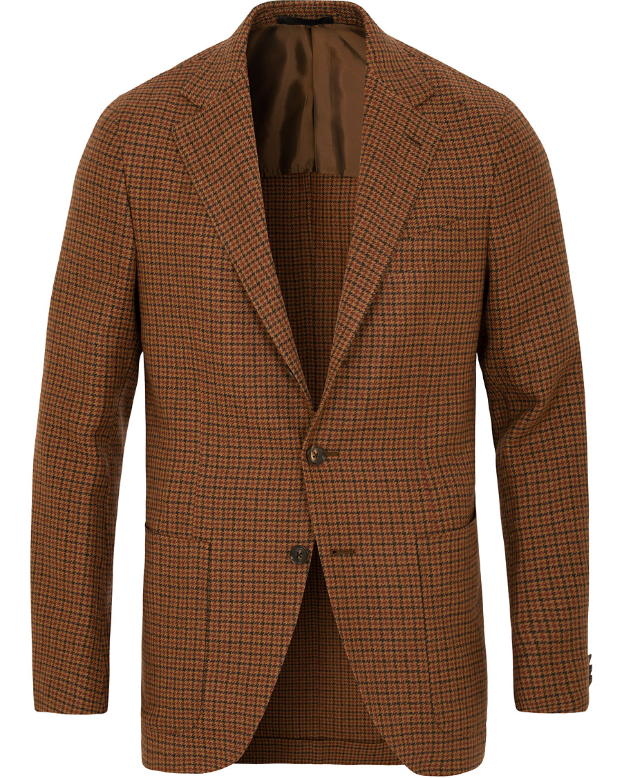 Heren | Blazers | Caruso | Aida Vintage Houndstooth Wool Blazer Brown