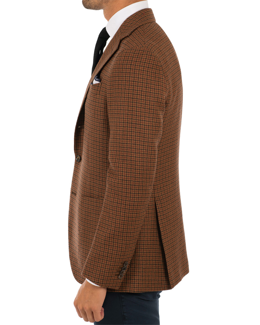 Heren | Blazers | Caruso | Aida Vintage Houndstooth Wool Blazer Brown