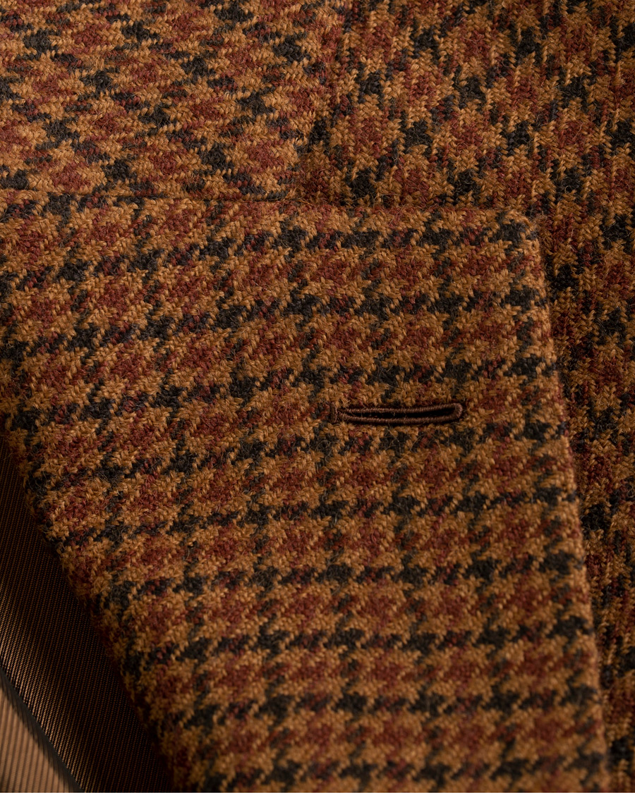 Heren | Blazers | Caruso | Aida Vintage Houndstooth Wool Blazer Brown