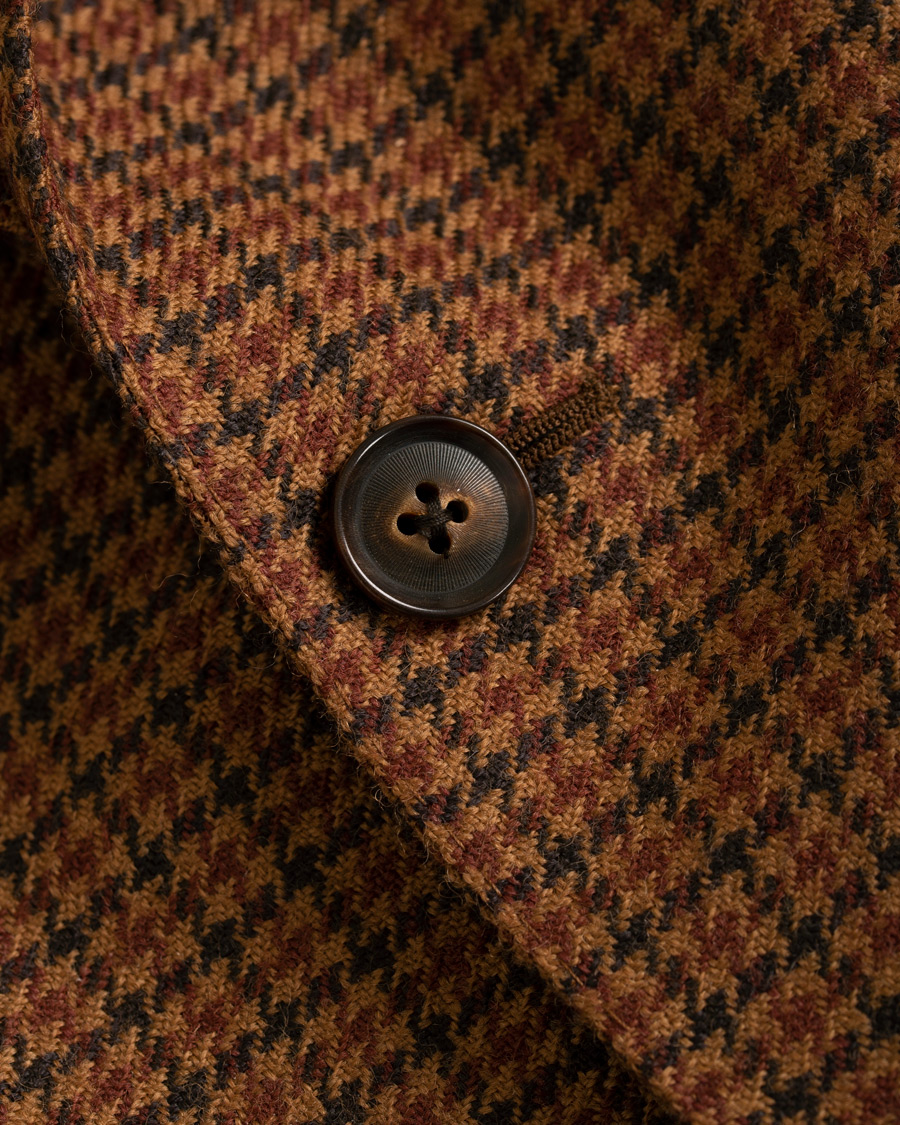 Heren | Blazers | Caruso | Aida Vintage Houndstooth Wool Blazer Brown