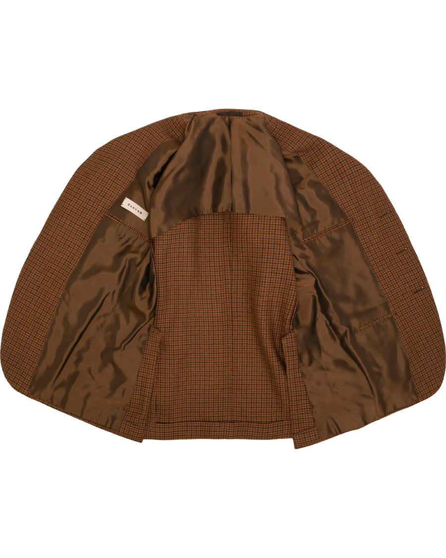 Heren | Blazers | Caruso | Aida Vintage Houndstooth Wool Blazer Brown