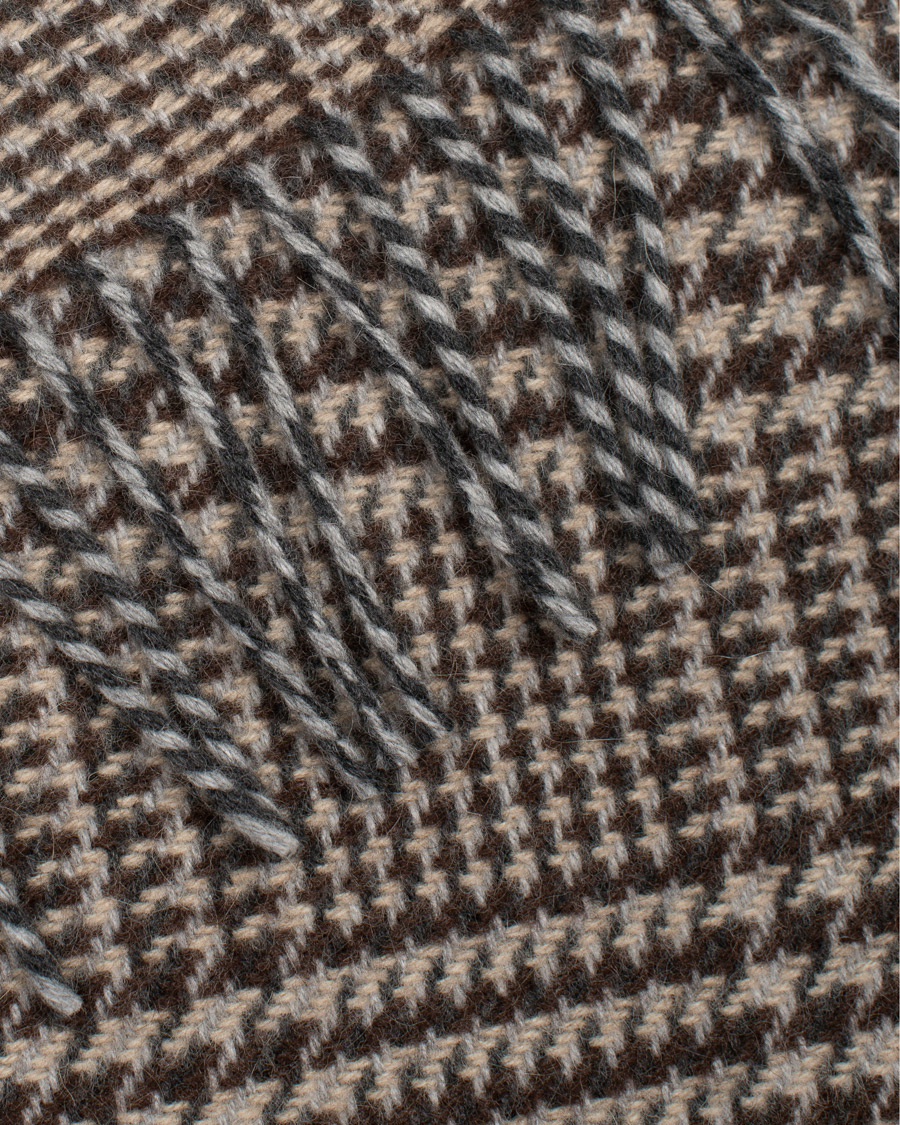 Homme | Drake's Lambswool/Angora Glencheck Scarf Brown | Drake's | Lambswool/Angora Glencheck Scarf Brown