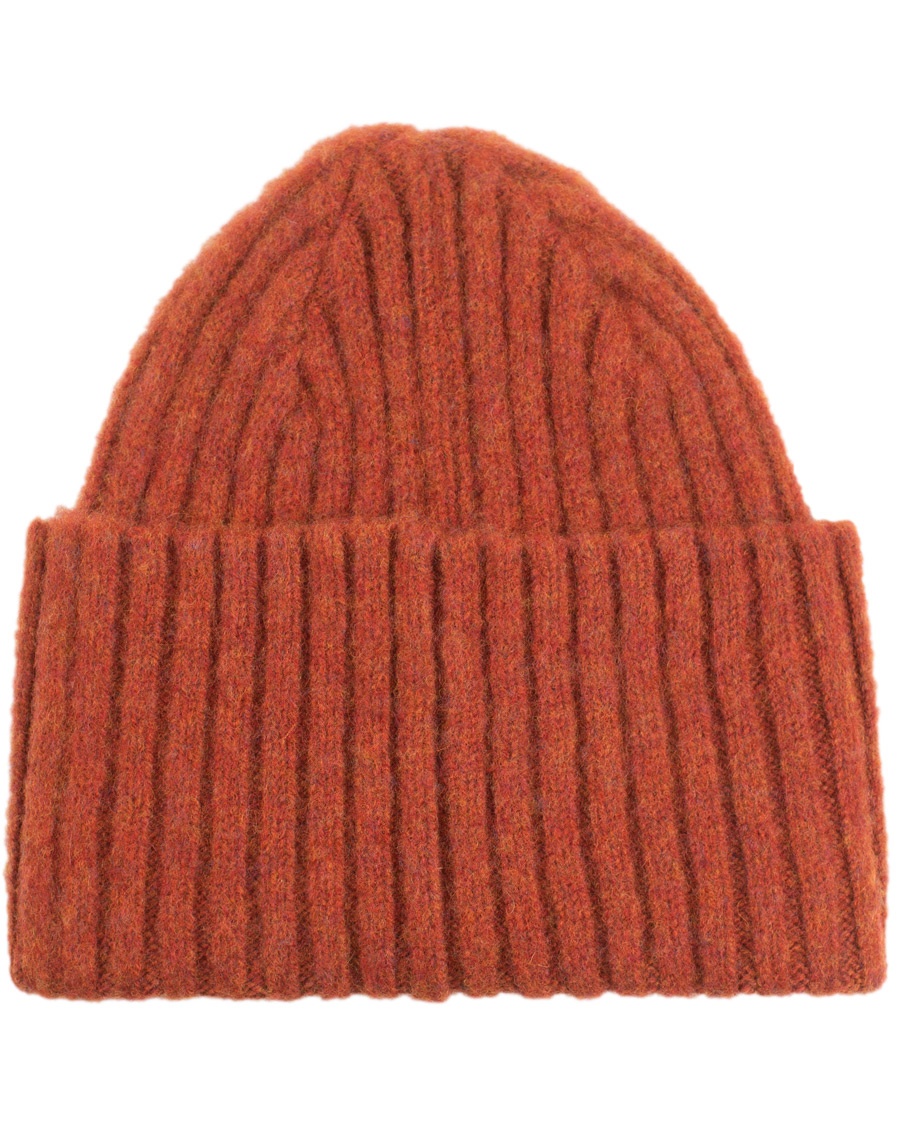 Homme | Drake's Brushed Lambswool Hat Orange | Drake's | Brushed Lambswool Hat Orange