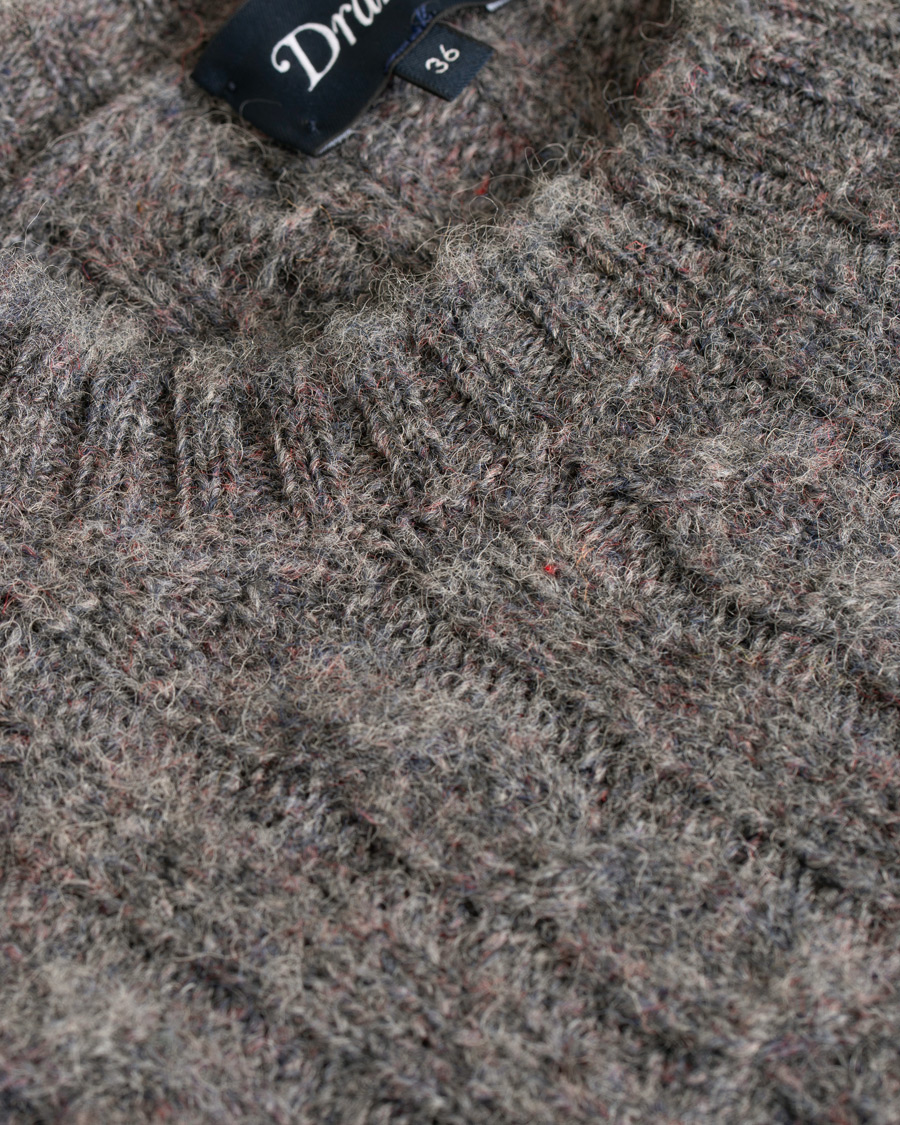 Homme | Pulls Et Tricots | Drake's | Shetland Cable Crew Neck Grey
