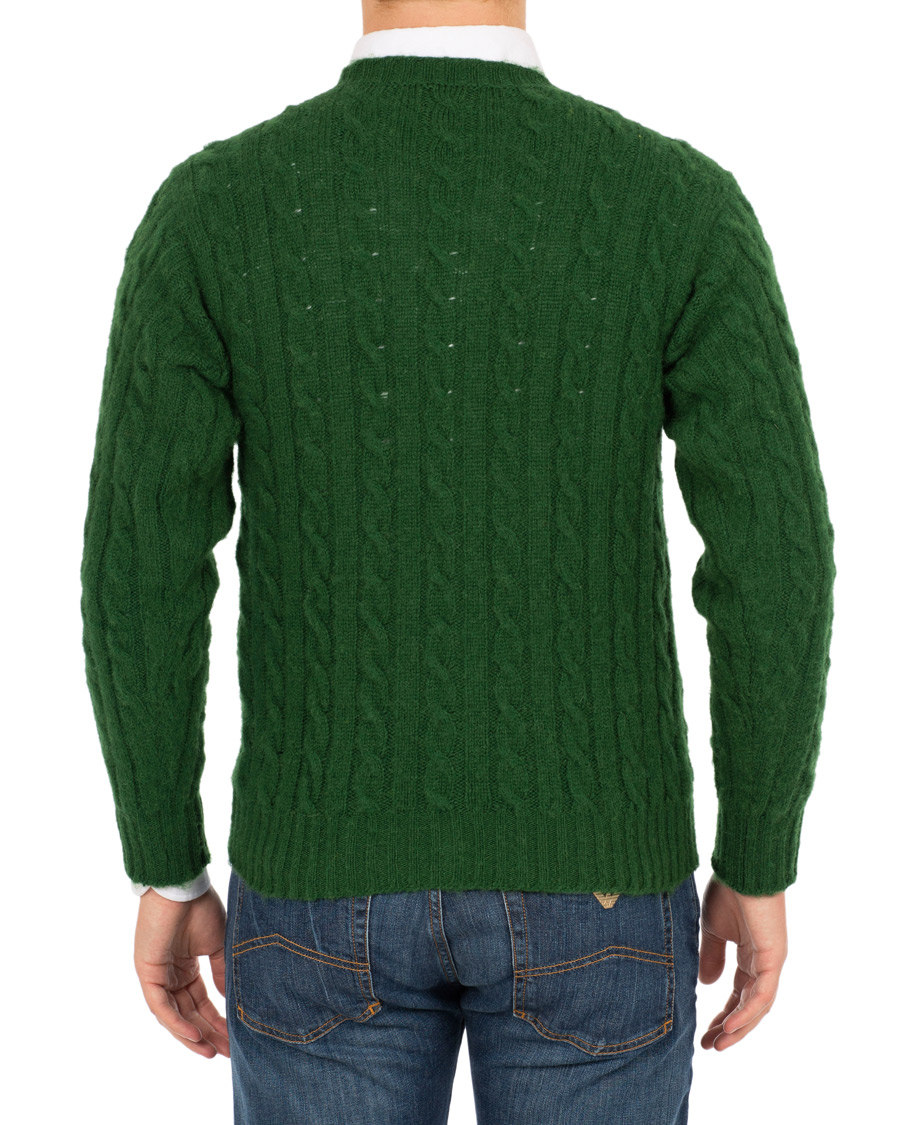 Homme | Pulls Et Tricots | Drake's | Shetland Cable Crew Neck Green