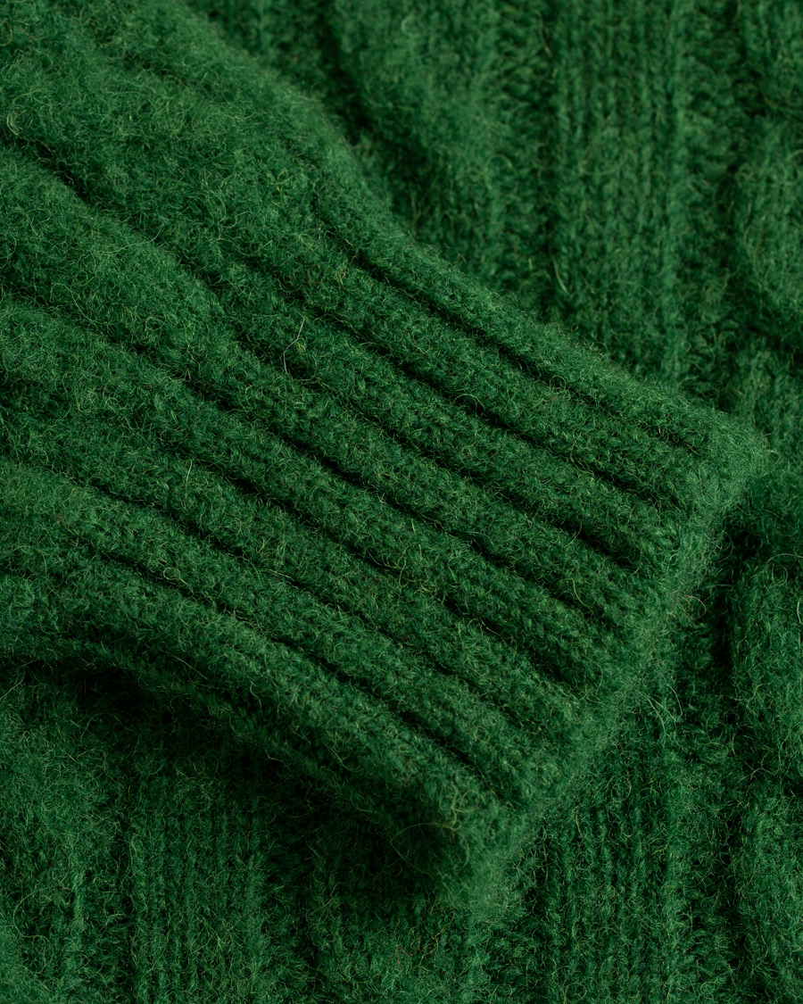 Homme | Pulls Et Tricots | Drake's | Shetland Cable Crew Neck Green