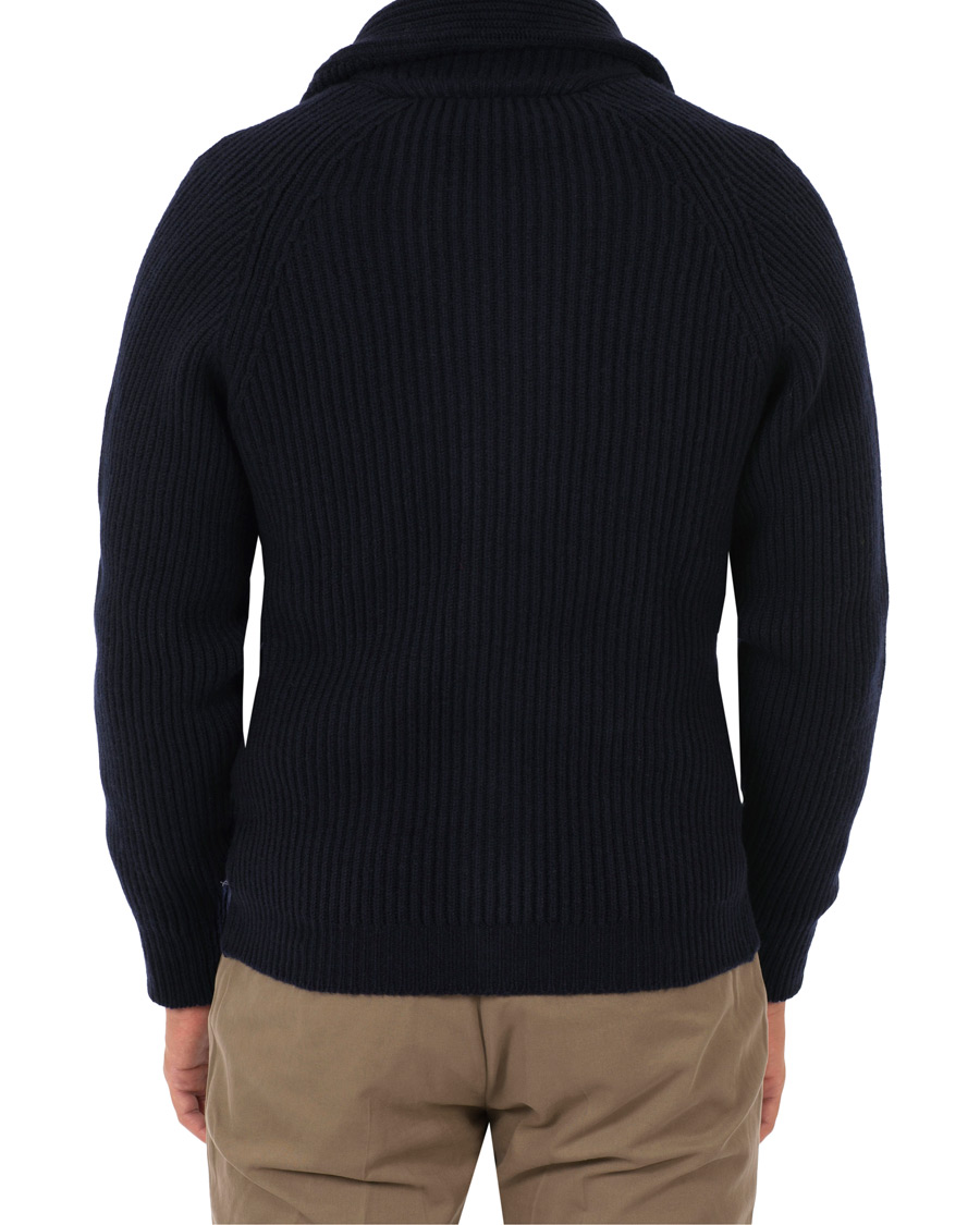 Homme | Pulls Et Tricots | Drake's | Lambswool Shawl Cardigan Navy