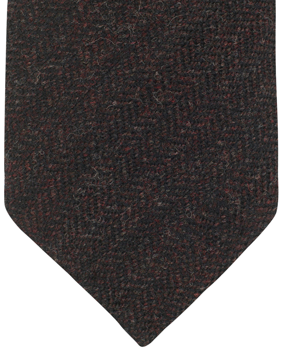 Homme | Drake's Wool Herringbone 8 cm Tie Dark Brown | Drake's | Wool Herringbone 8 cm Tie Dark Brown