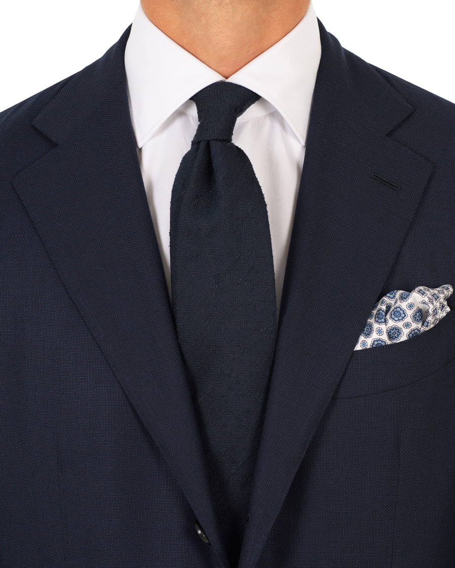 Homme | Drake's Silk Shantung 8 cm Tie Navy | Drake's | Silk Shantung 8 cm Tie Navy