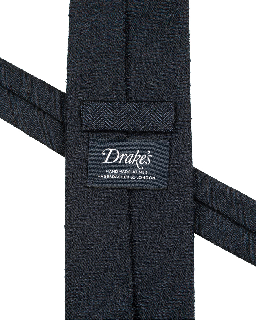 Homme | Drake's Silk Shantung 8 cm Tie Navy | Drake's | Silk Shantung 8 cm Tie Navy
