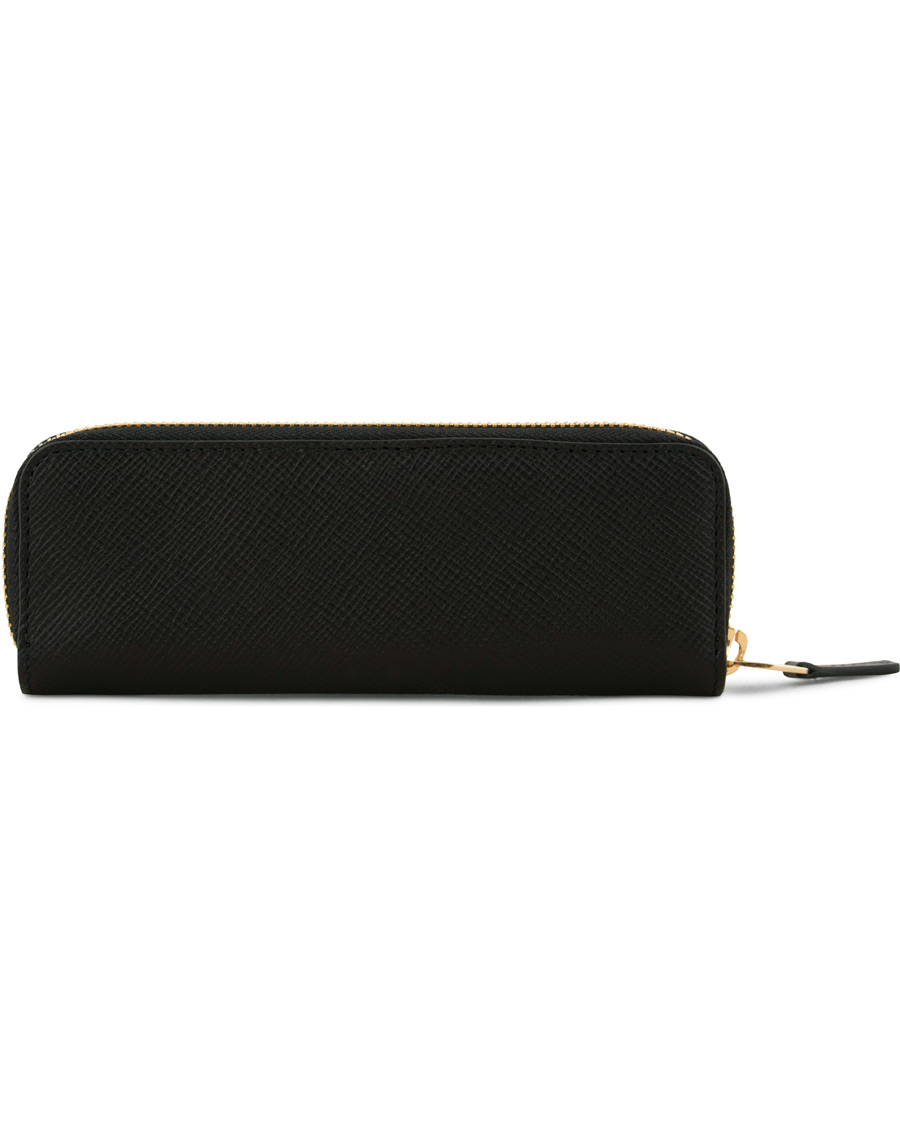 Homme | Smythson Panama Double Pencil Case Black | Smythson | Panama Double Pencil Case Black