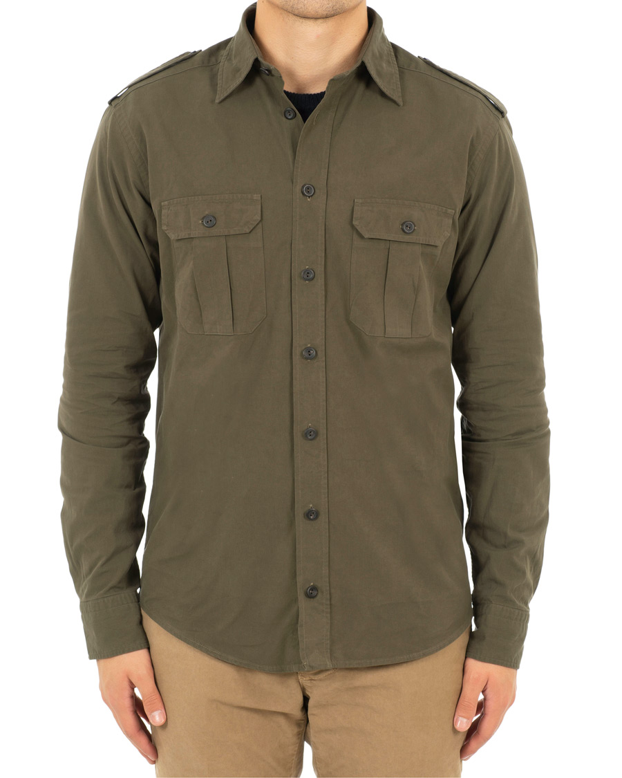 Homme | Manteaux Et Vestes | Eton | Slim Fit Twill Overshirt Green