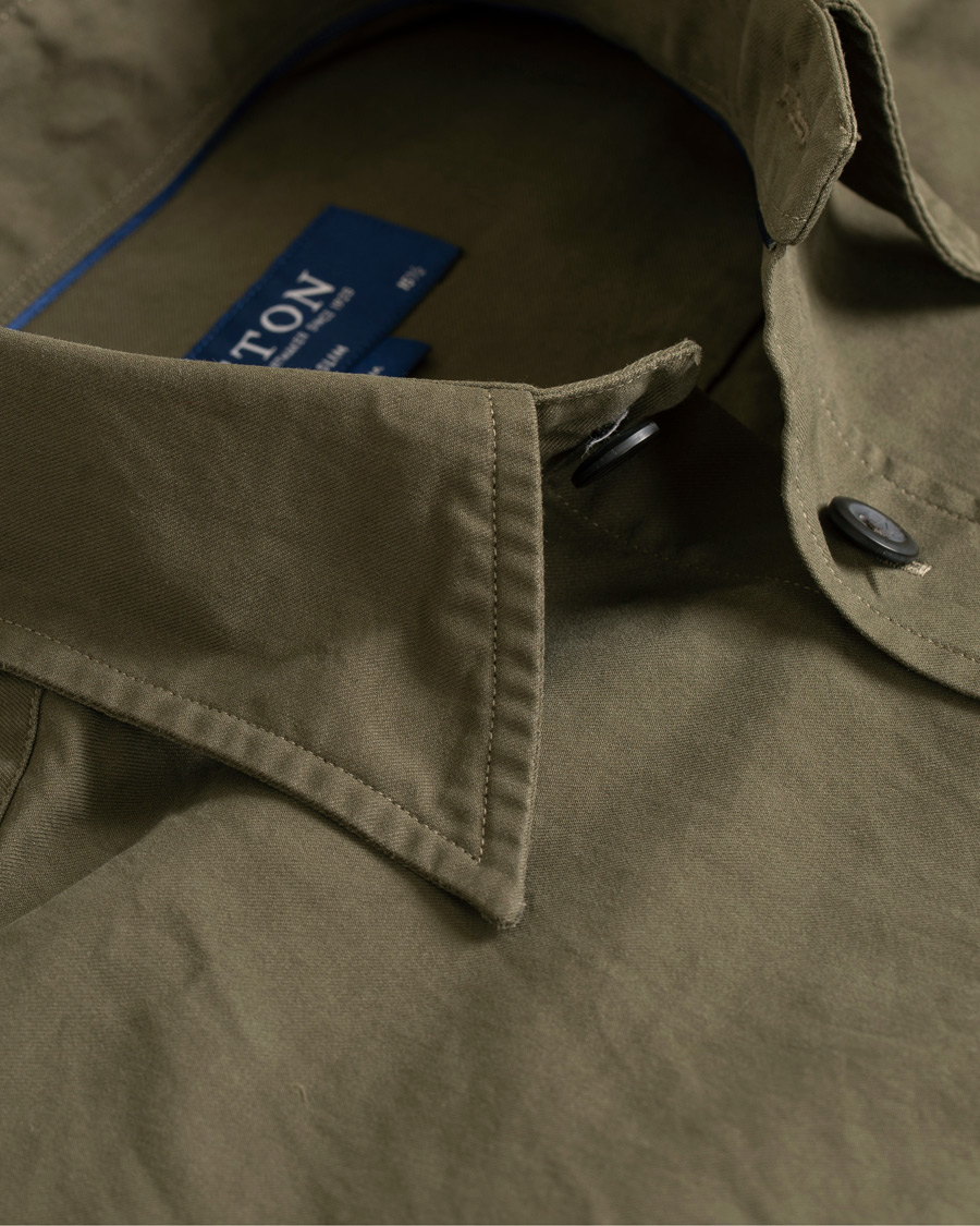 Homme | Manteaux Et Vestes | Eton | Slim Fit Twill Overshirt Green