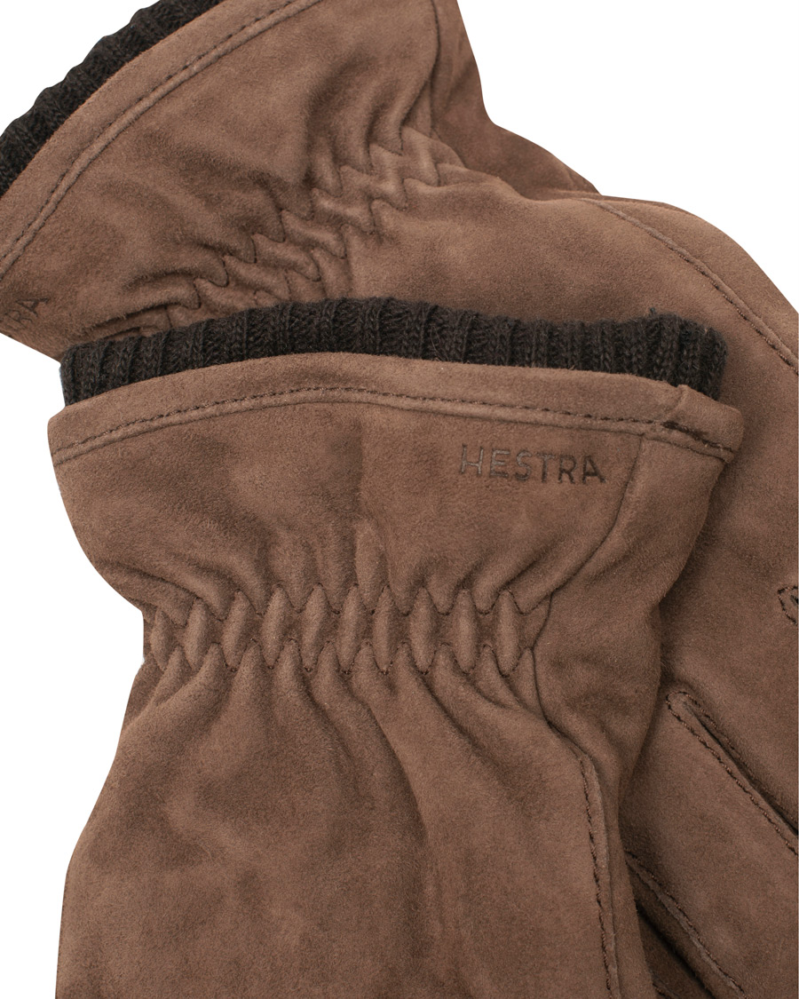 Homme | Hestra Nathan Goat Suede Prima Loft Glove Brown | Hestra | Nathan Goat Suede Prima Loft Glove Brown