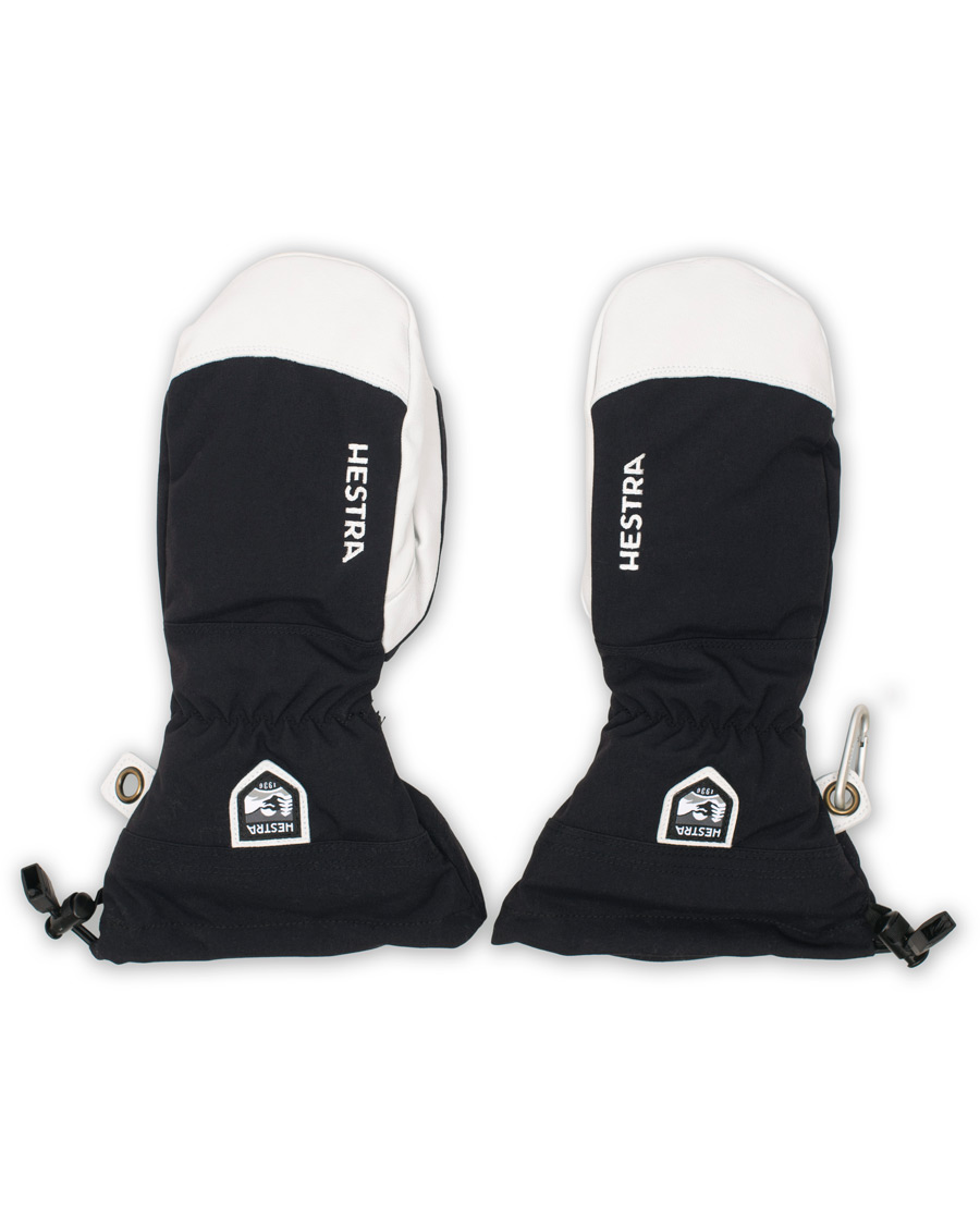 Homme | Hestra Army Leather Heli Ski Mittens Black/White | Hestra | Army Leather Heli Ski Mittens Black/White