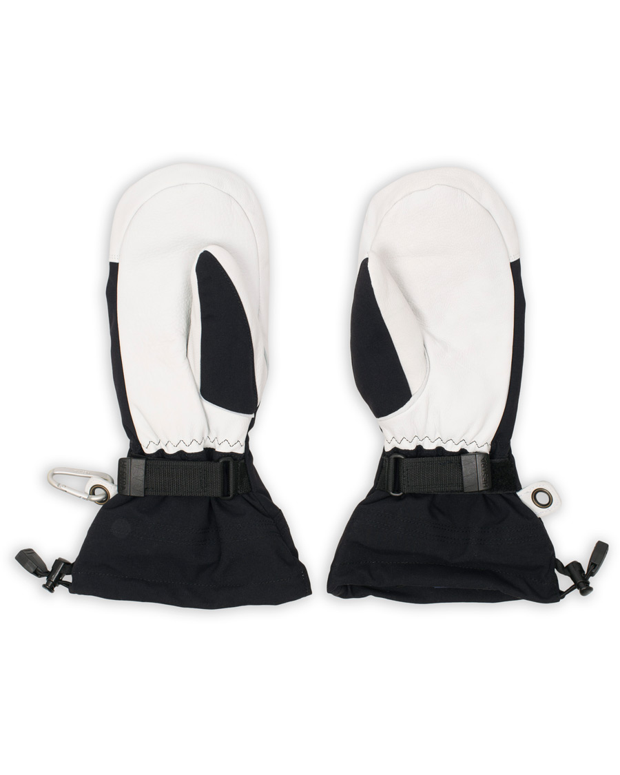 Homme | Hestra Army Leather Heli Ski Mittens Black/White | Hestra | Army Leather Heli Ski Mittens Black/White