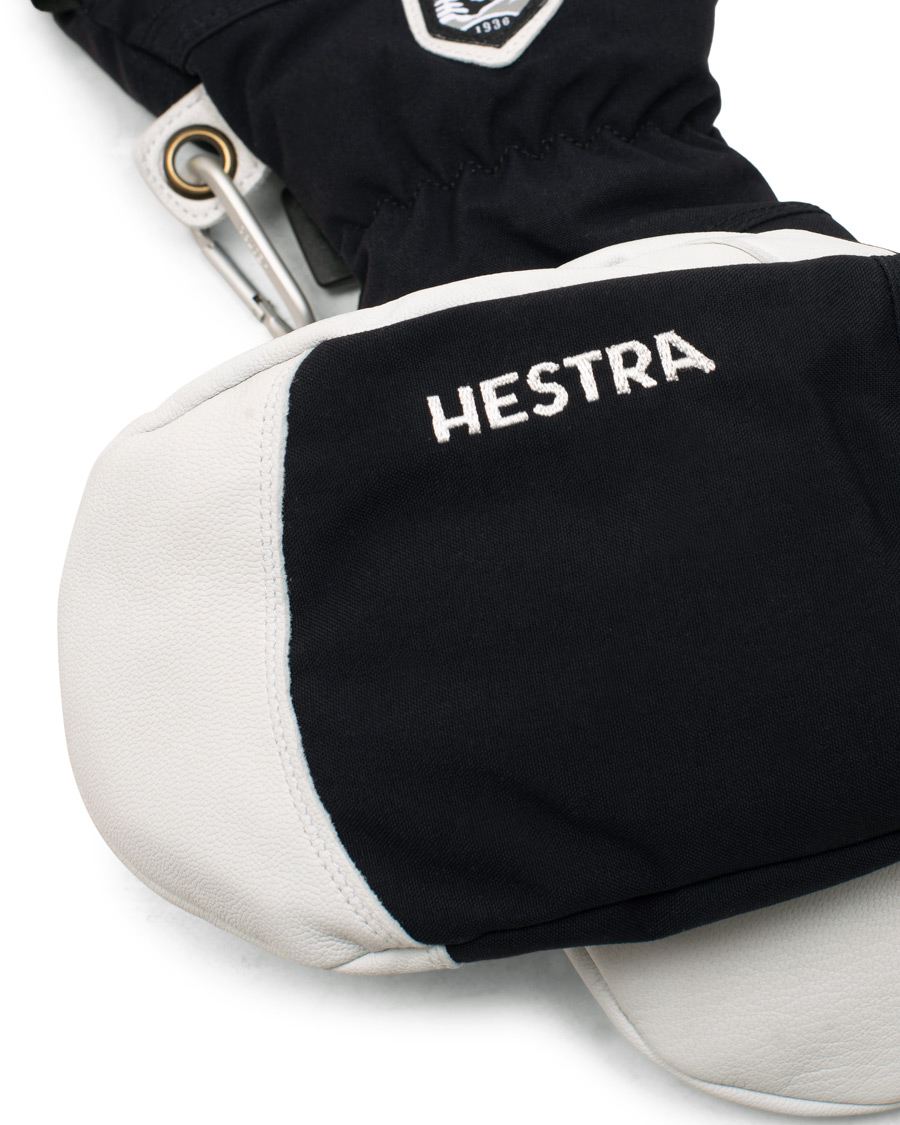 Homme | Hestra Army Leather Heli Ski Mittens Black/White | Hestra | Army Leather Heli Ski Mittens Black/White