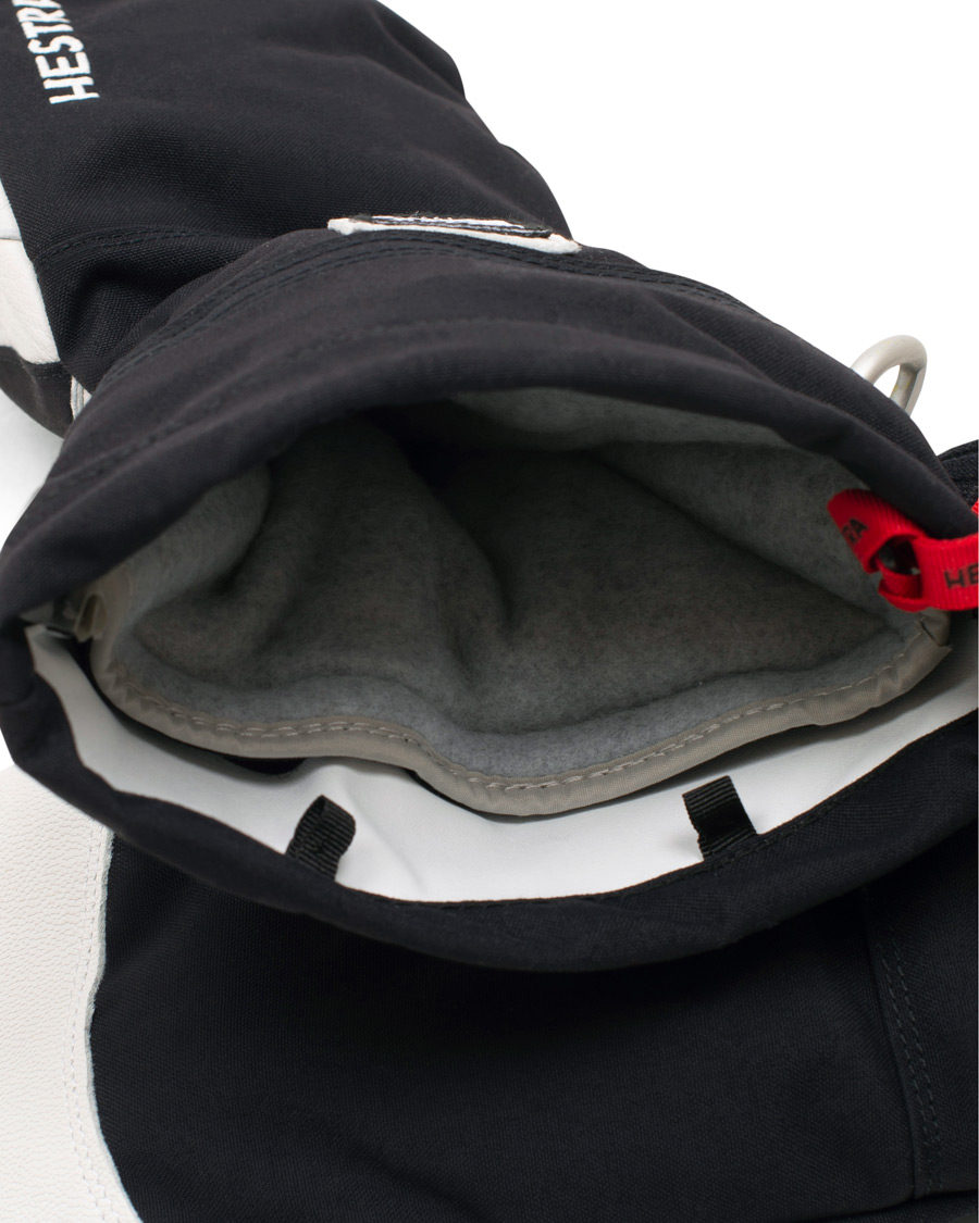 Homme | Hestra Army Leather Heli Ski Mittens Black/White | Hestra | Army Leather Heli Ski Mittens Black/White
