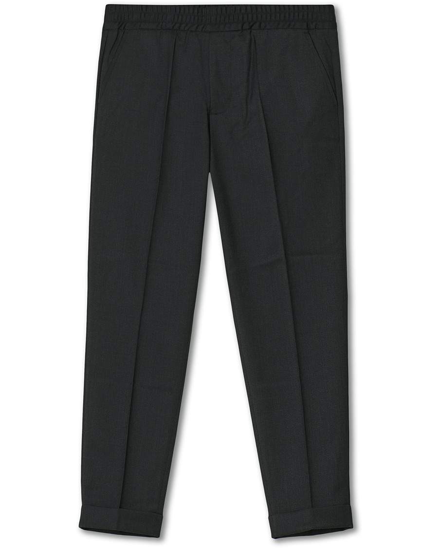 Homme | Pantalons | Filippa K | Terry Gabardine Cropped Turn Up Trousers Antracite