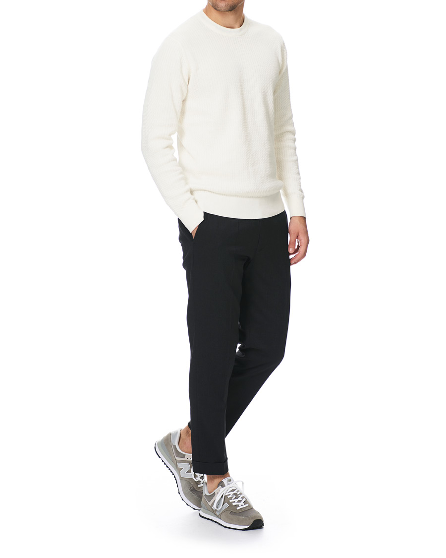 Homme | Pantalons | Filippa K | Terry Gabardine Cropped Turn Up Trousers Antracite